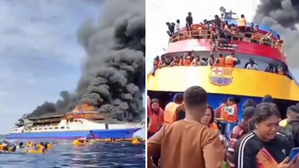 scene dramatice in indonezia un feribot care transporta 280 de turisti a luat foc cel putin 3 morti si zeci de disparuti