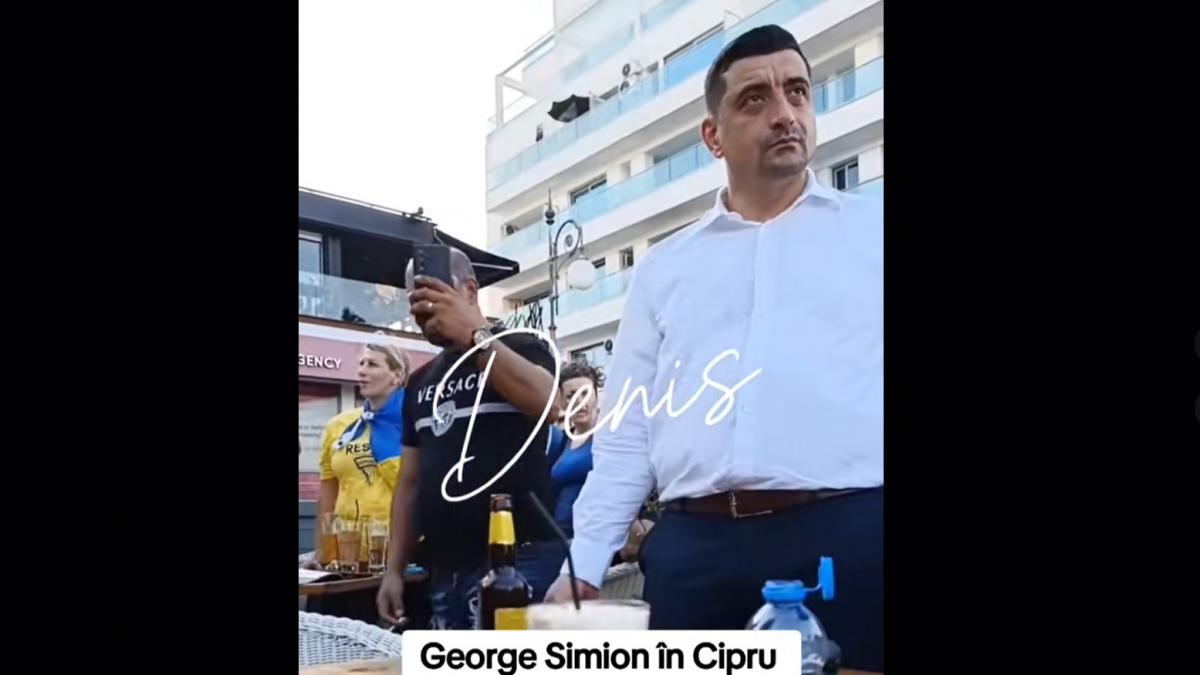 george simion filmat la bere la o terasa in cipru in timpul protestelor din bucuresti e mai cald ca aici se misca greu oamenii