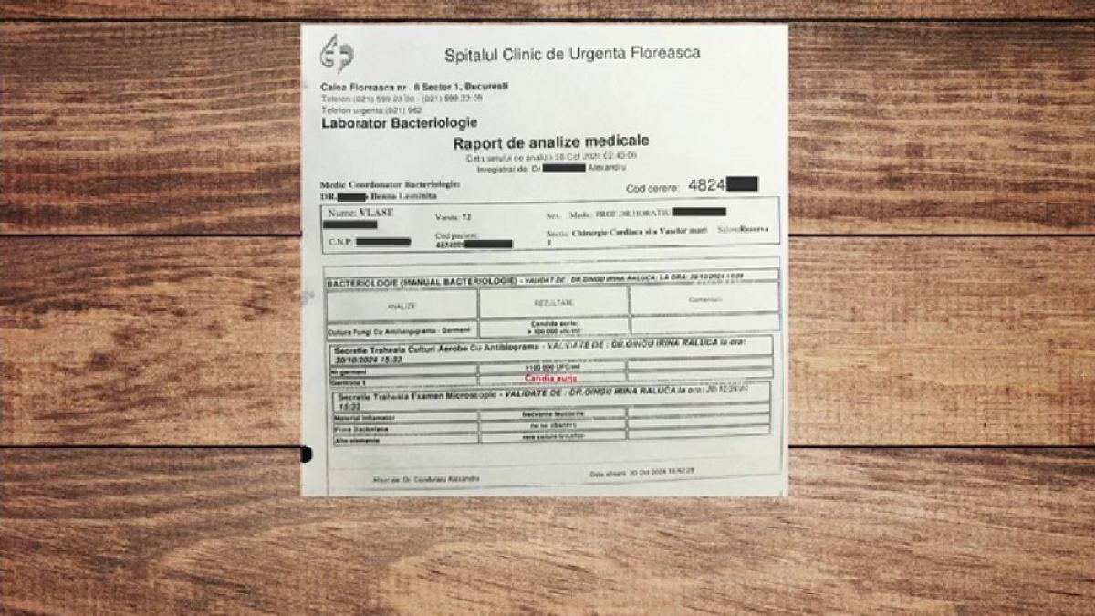 noi informatii despre infectiile de la spitalul floreasca pacientul 0 cu bacteria candida auris a murit cu 7 luni inainte de focar