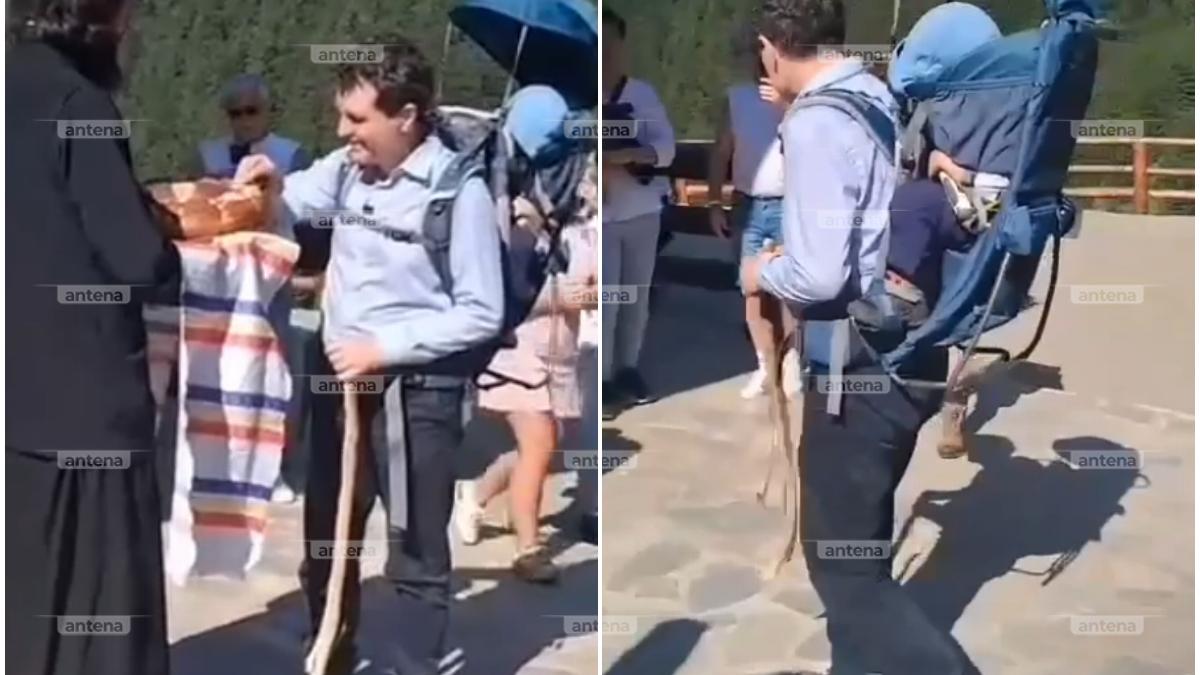 nicusor dan in pelerinaj la manastirea arsenie boca imagini cu momentul in care a fost primit de staret