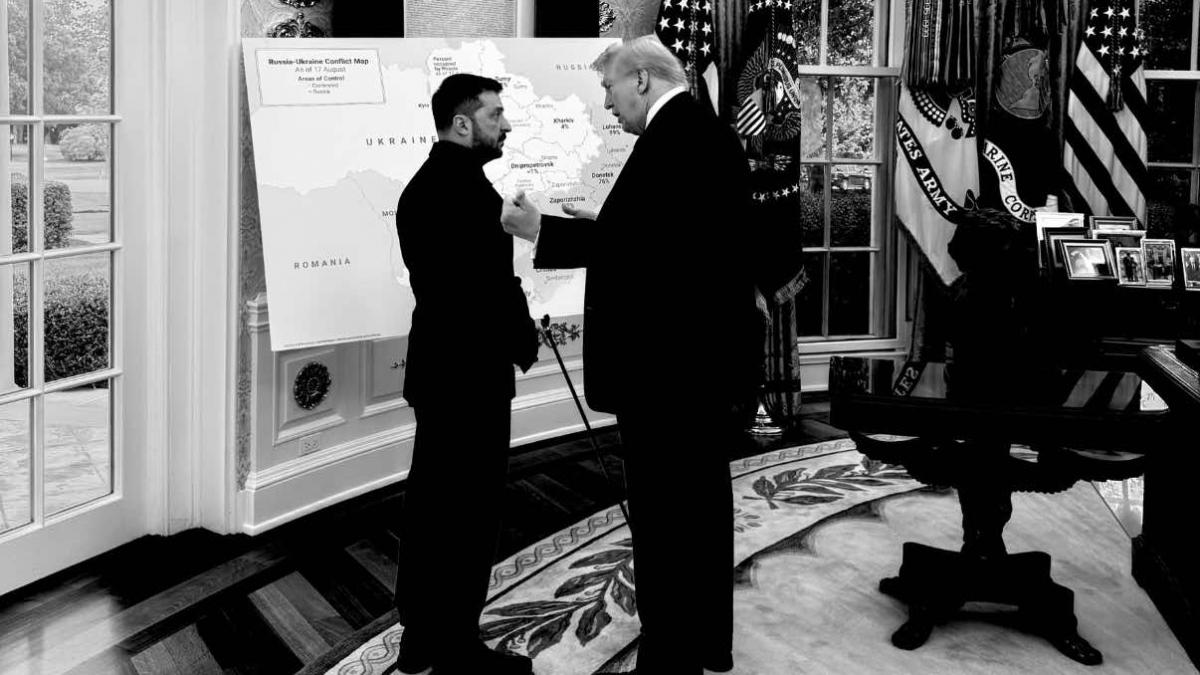 intalnirea dintre trump zelenski si liderii ue in imagini s a discutat langa harta ucrainei cu teritoriile ocupate de rusi