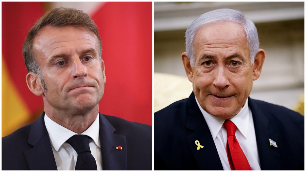 benjamin netanyahu il acuza pe emmanuel macron ca alimenteaza focul antisemit si ii cere sa nu recunoasca palestina