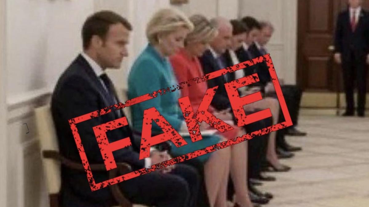 liderii europeni ca la dentist la usa lui trump o imagine fake in care macron apare cu trei picioare s a viralizat pe internet