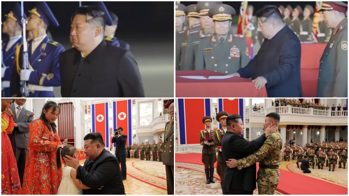 kim jong un izbucneste in lacrimi langa sicriele soldatilor morti in razboiul rusiei a organizat apoi o ceremonie grandioasa pentru ei