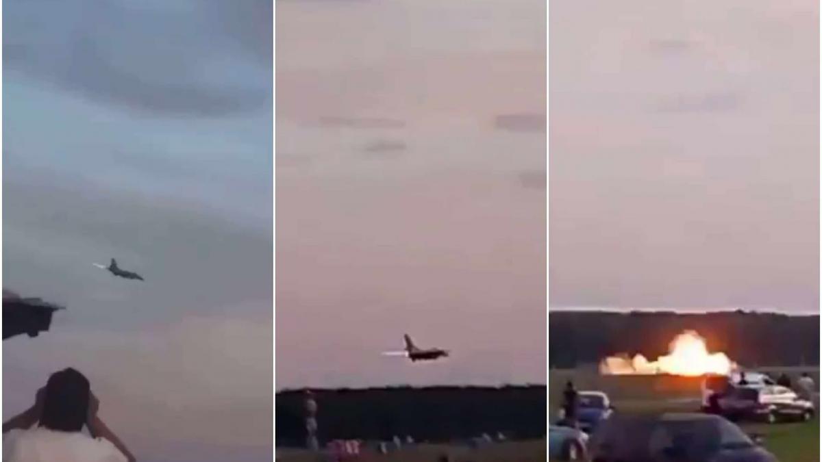 momentul in care un avion f 16 se prabuseste in polonia in timpul pregatirilor unui spectacol aerian pilotul a murit