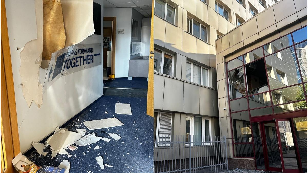 rusia a bombardat cladirea delegatiei uniunii europene la kiev