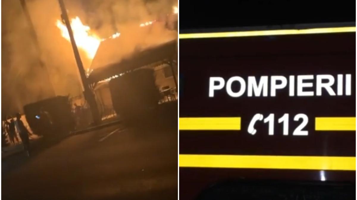 un restaurant a luat foc si o comuna a ramas in bezna dupa ce un tir a izbit doi stalpi de electricitate in mehedinti
