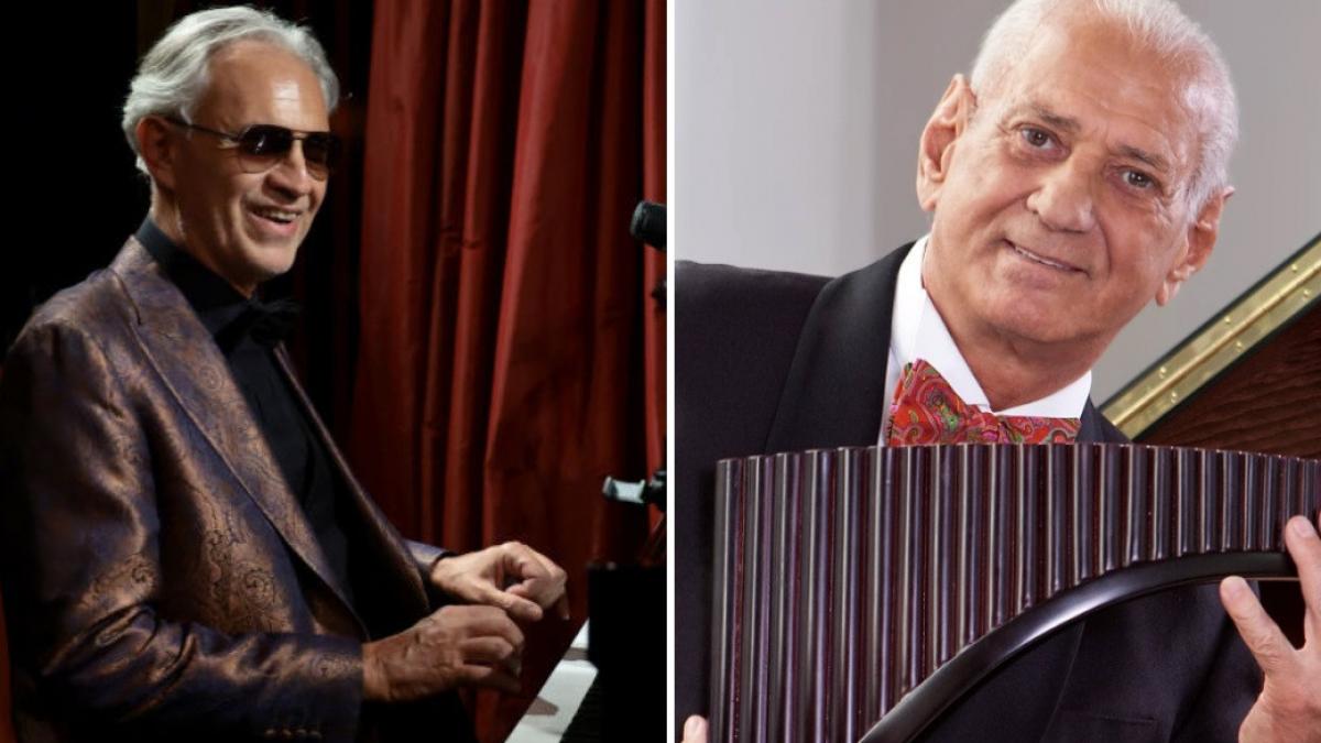 andrea bocelli si gheorghe zamfir impreuna pe scena festivalului unforgettable in capitala vor fi 3 seri cu surprize muzicale unice