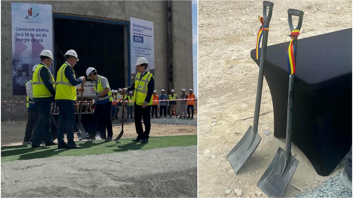 nicusor dan a dat la lopata legata cu funda tricolora pe santierul de la centrala nucleara cernavoda