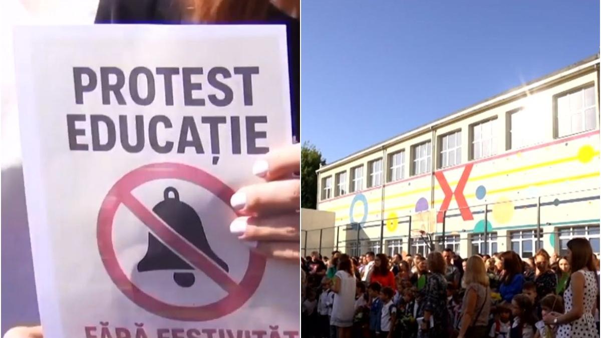 haos la inceperea anului scolar ministrul ii trimite pe copii la scoala profesorii le cer sa stea acasa 30 000 de oameni in strada