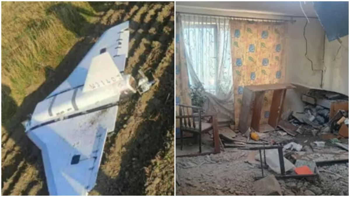 prima imagine cu una din dronele rusesti doborate in polonia