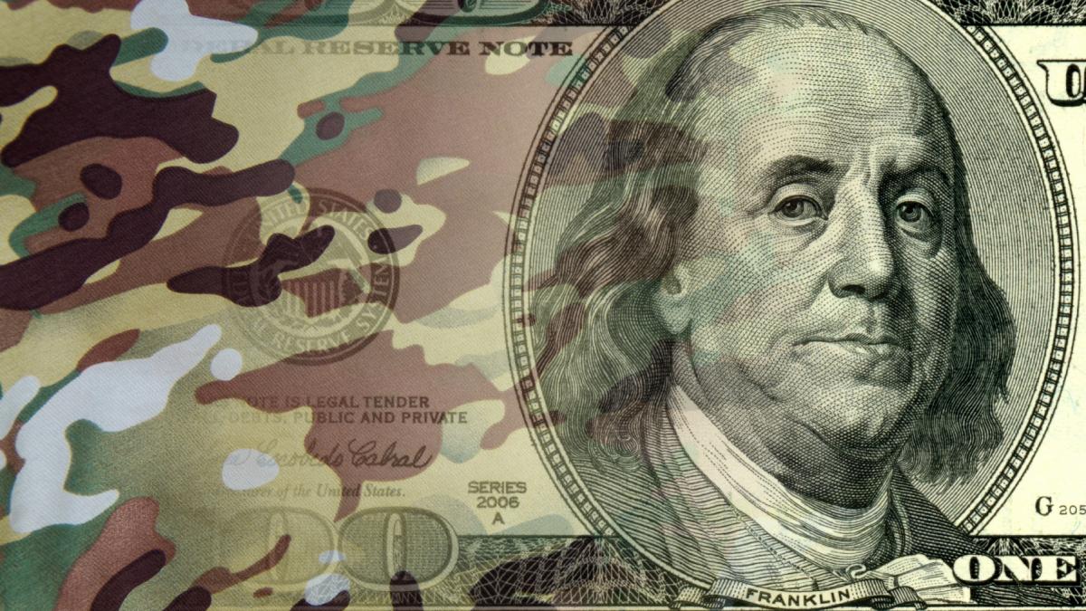 camuflaj militar dolar american bancnota  SUA