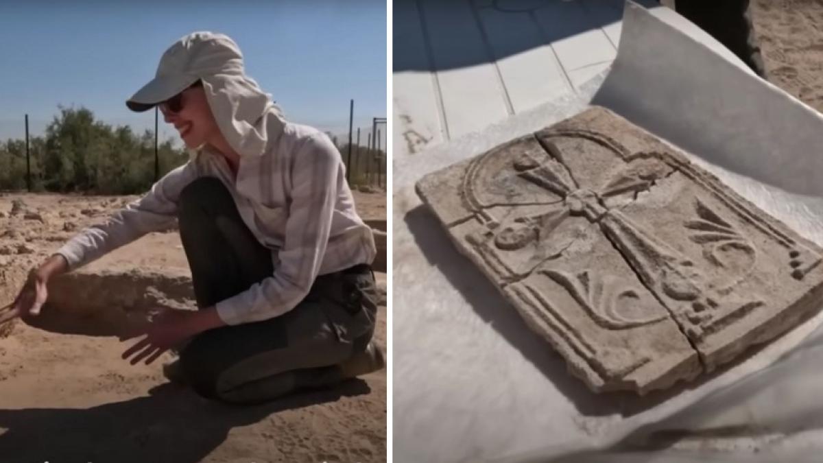 o cruce crestina rara veche din secolul vii a fost descoperita pe o insula indepartata in mijlocul unor statiuni de lux din eau