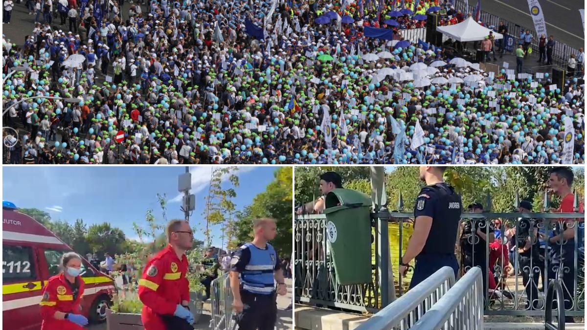 sindicalistii din administratia publica protesteaza luni in capitala si ameninta cu greva generala din cauza masurilor lui bolojan