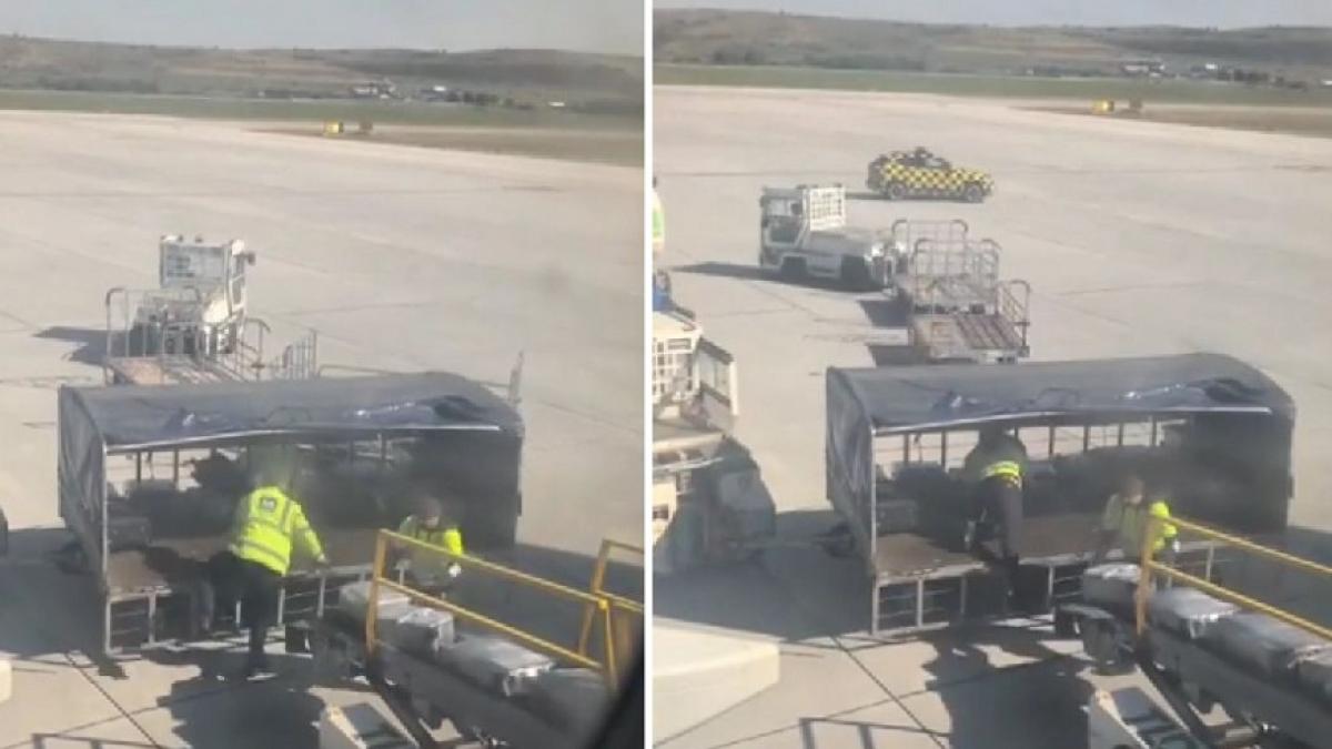 ancheta la aeroportul din cluj dupa ce doi angajati au fost filmati aruncand bagajele pasagerilor ca pe sacii de cartofi