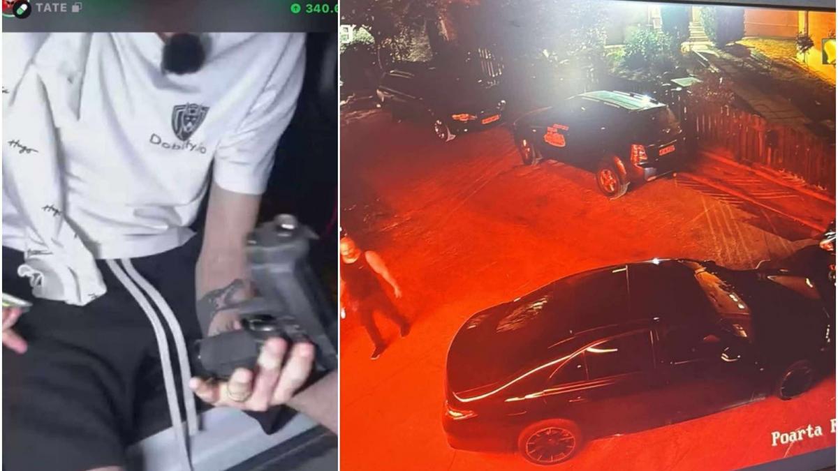 un barbat cu o arma de airsoft a fost ridicat de politisti de langa resedinta fratilor tate din bucuresti