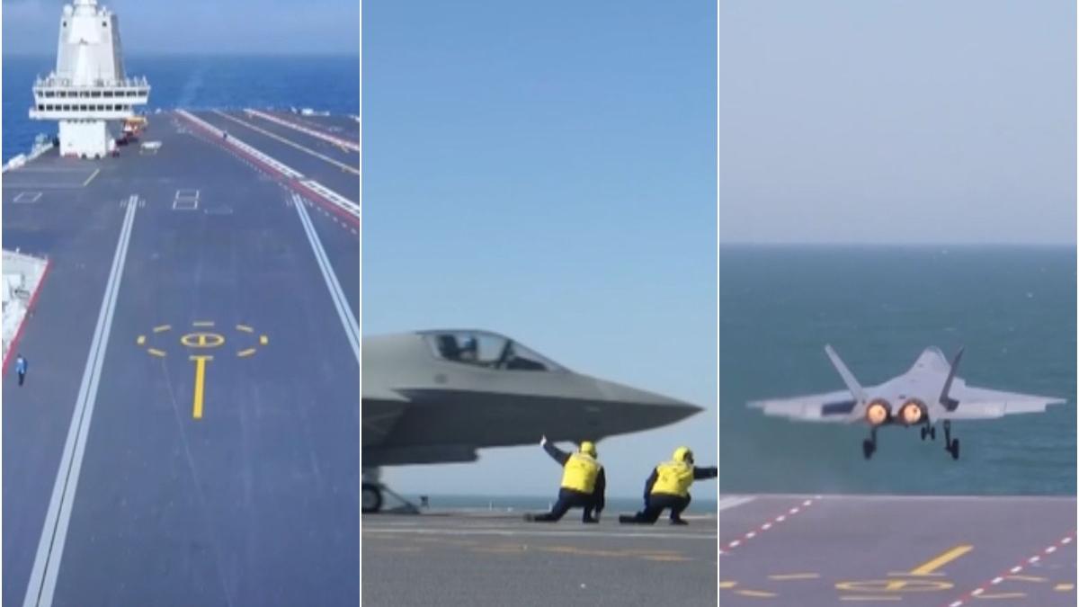 china face parada cu cel mai bun portavion al sau in timp ce o delegatie sua se afla la beijing ce arata imaginile filmate la bord