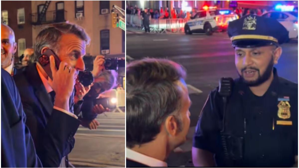 imagini virale macron a ramas blocat intr o intersectie din new york de coloana oficiala a lui trump si l a sunat ce faci ghici ce