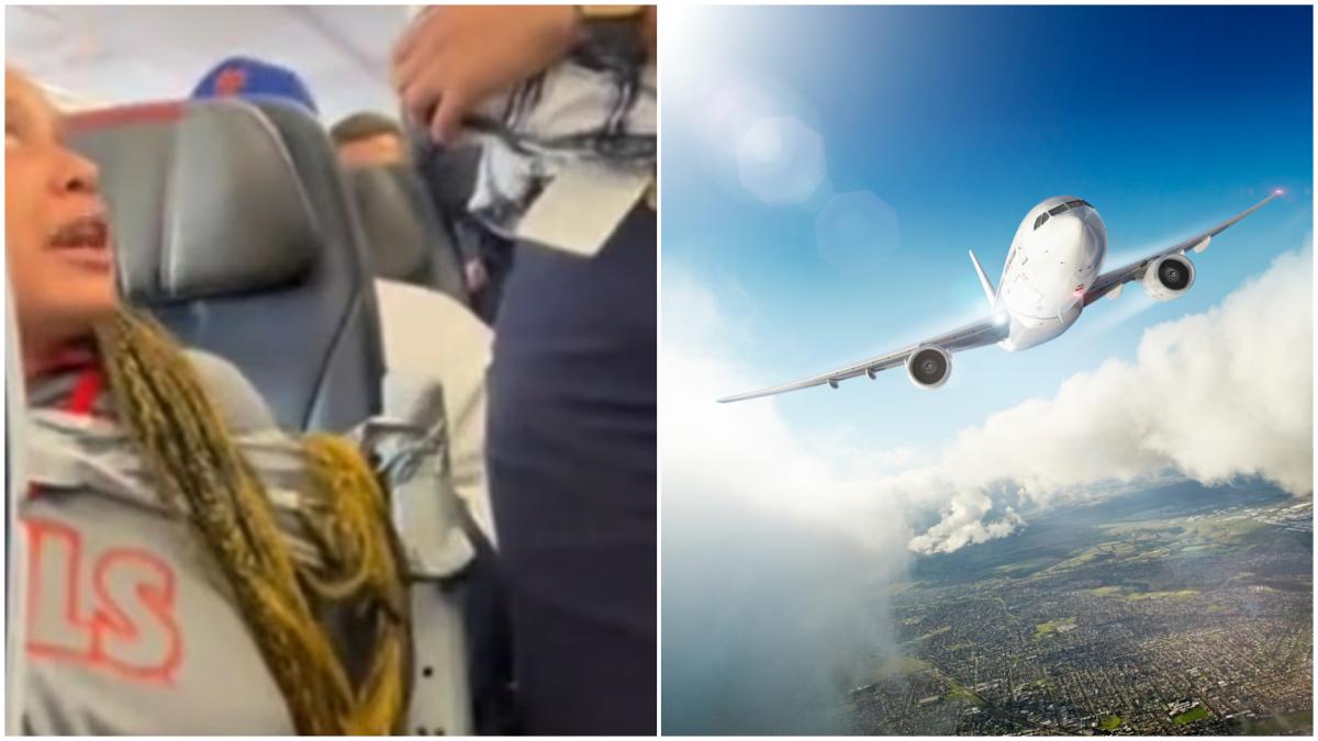 o femeie care a facut scandal intr un avion a fost lipita pe scaun cu banda adeziva de insotitorii de bord
