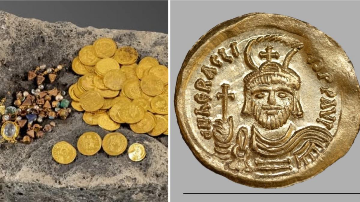 o comoara cu bijuterii si monede bizantine din aur vechi de 1 400 de ani a fost descoperita in israel
