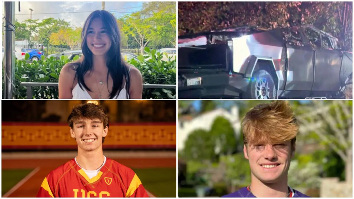 trei tineri au plecat la plimbare cu un cybertruck insa au avut un accident portierele s au blocat iar masina a luat foc