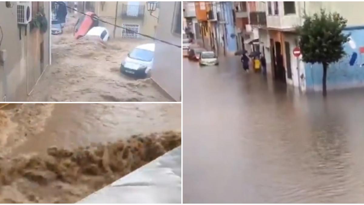 imaginile potopului din spania oamenii au ramas blocati in case masinile au fost luate de viituri