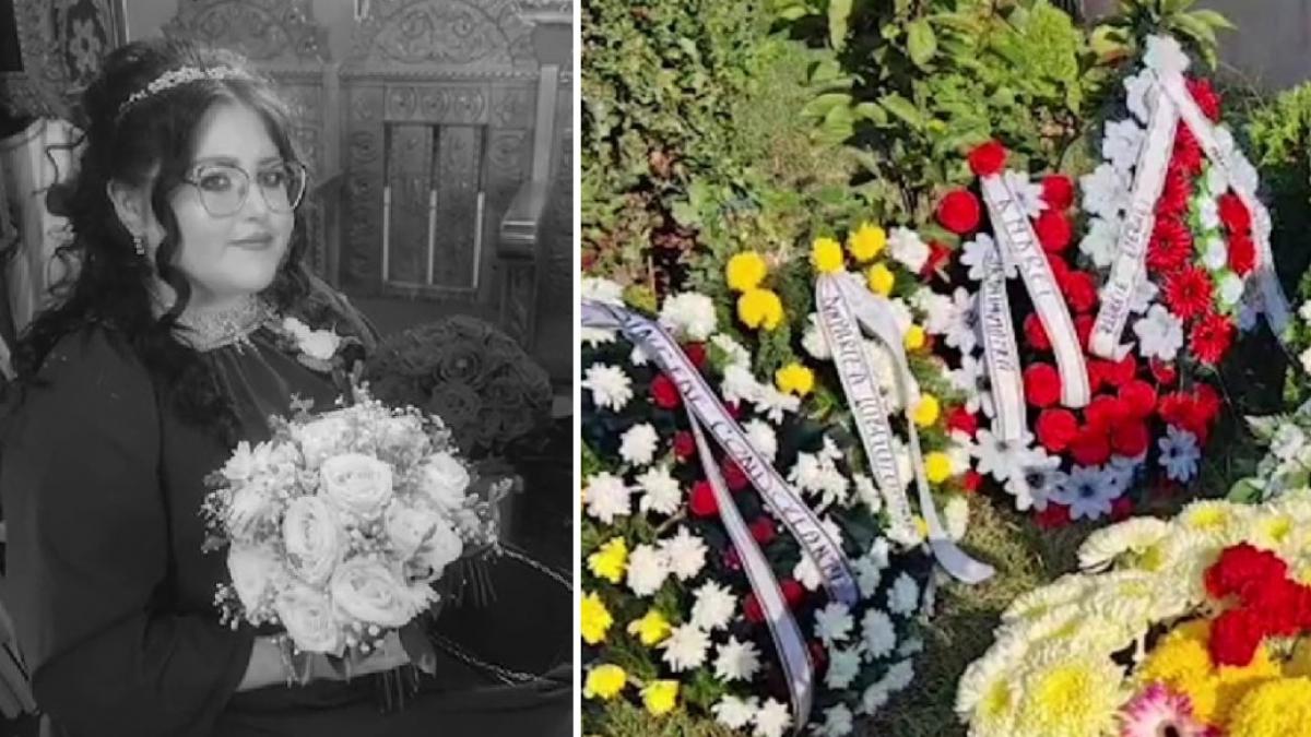 imagini emotionante de la inmormantarea gravidei ucise de explozia din rahova flori si jucarii de plus pentru fetita nenascuta