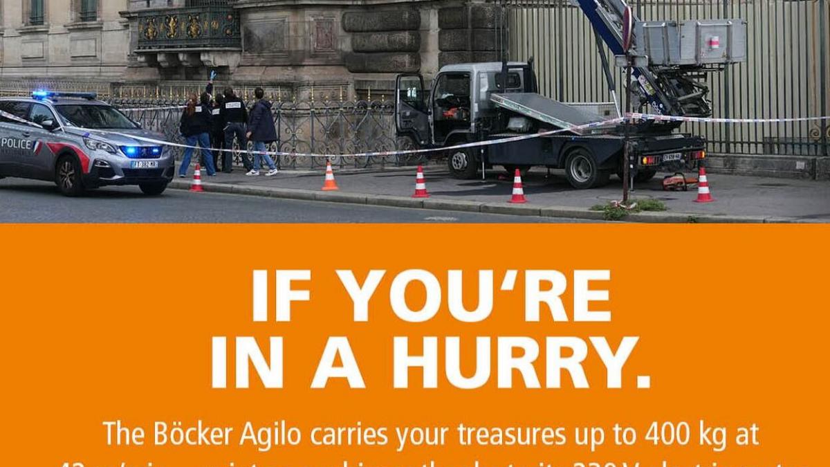 e silentios ca o soapta o companie nemteasca isi face reclama la liftul pentru mobilier dupa jaful de la luvru