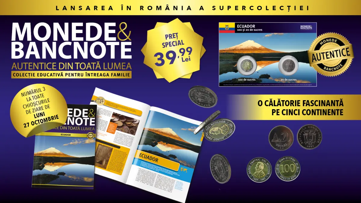 colectia monede si bancnote autentice din toata lumea continua calatoria sa fascinanta
