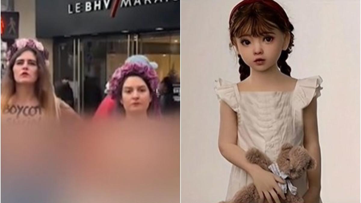 mai multe activiste au protestat in bustul gol in franta dupa ce shein a vandut papusi gonflabile cu aspect de copil