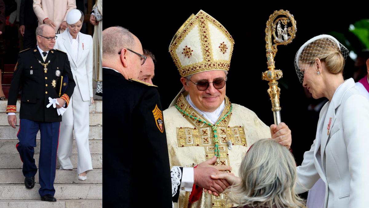 familia princiara din monaco aparitie rara de ziua nationala imagini cu printesa charlene printul albert si gemenii lor de zece ani