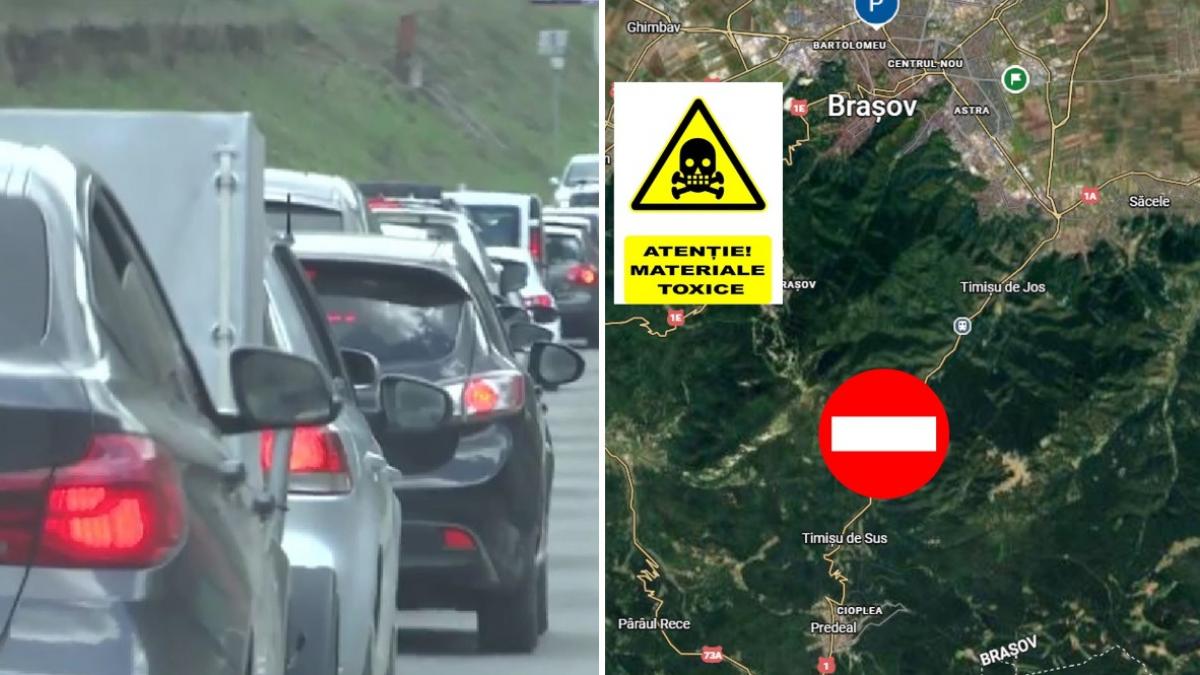 o cisterna cu substante periculoase s a rasturnat pe dn1 circulatia este blocata intre brasov si predeal