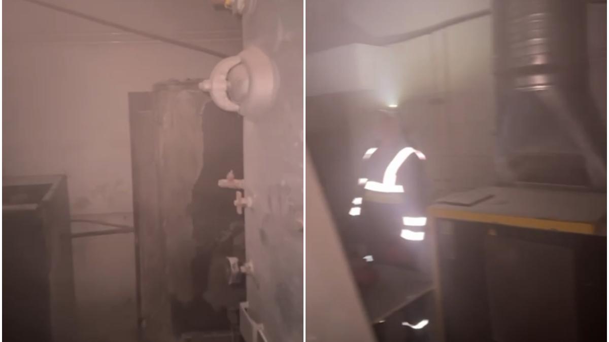 un incendiu a izbucnit in timpul noptii la spitalul municipal caransebes o camera tehnica a fost cuprinsa de flacari