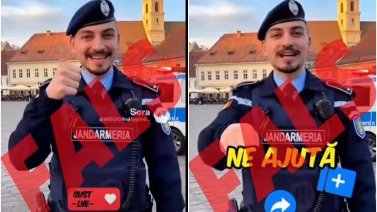 jandarmeria demonteaza un video fals generat cu ai in care un jandarm apare ca sustinator al lui calin georgescu