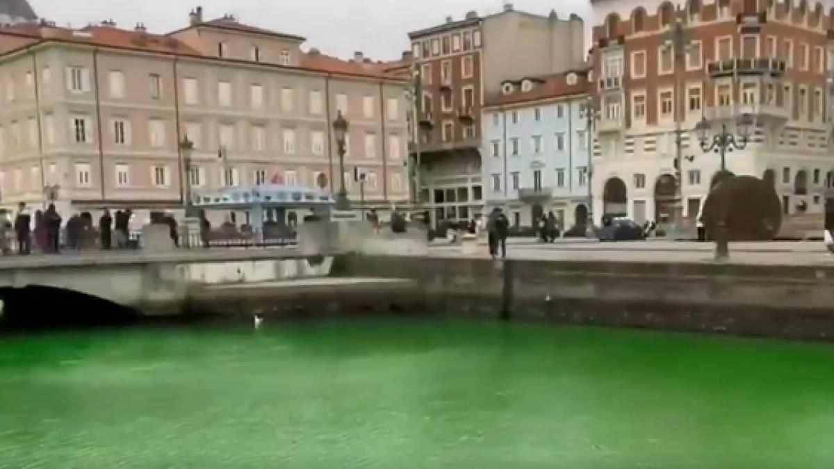 greta thunberg a primit interdictie de a intra la venetia dupa ce a colorat in verde apele din canal grande