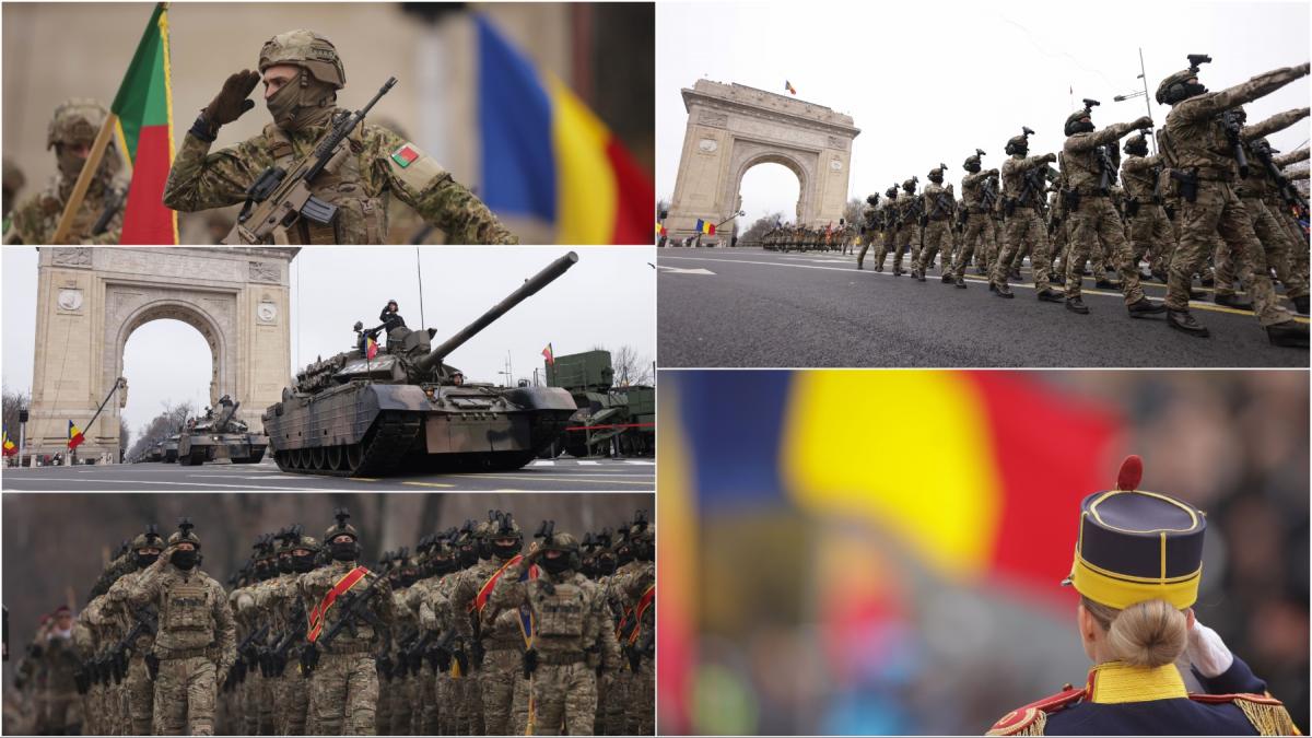 imagini inedite cu parada din 1 decembrie 2025 de la bucuresti peste 3 000 de militari romani si straini au defilat la arcul de triumf