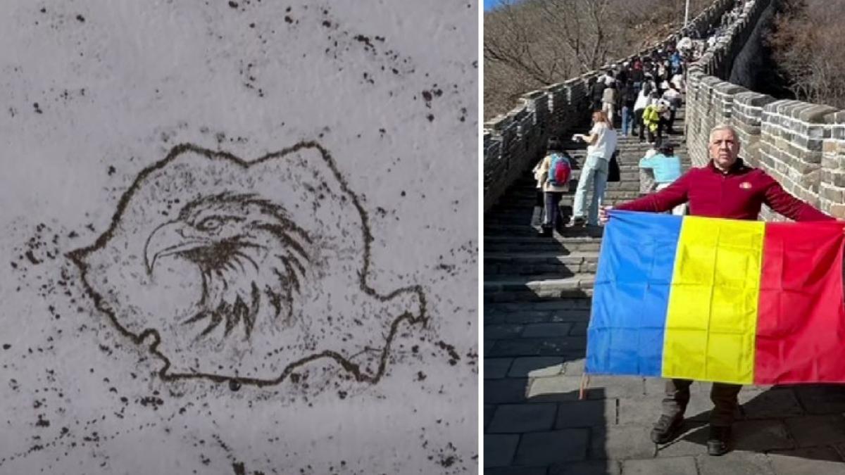 tricolorul a fost purtat cu mandrie in toata romania si chiar pe marele zid chinezesc de ziua nationala