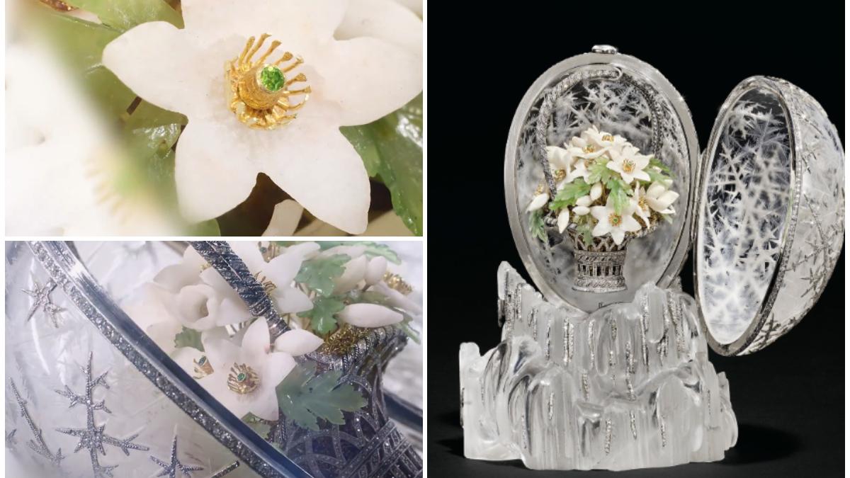cum arata in detaliu oul faberge rar care a fost vandut la licitatie la un pret record bijuteria romanovilor are 4 500 de diamante