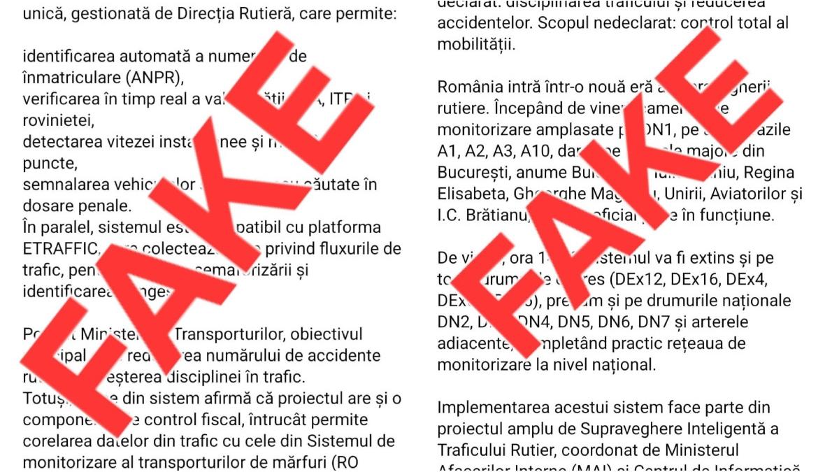 mai avertizeaza asupra unui fake news circula mesaje care anunta operationalizarea unui sistem extins de supraveghere a cetatenilor