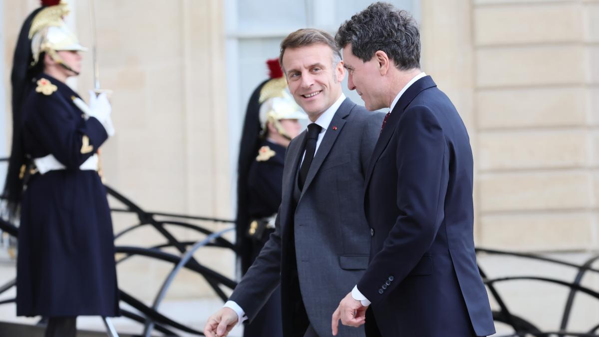 intalnirea dintre nicusor dan si emmanuel macron in imagini cum a fost primit presedintele romaniei la palatul elysee