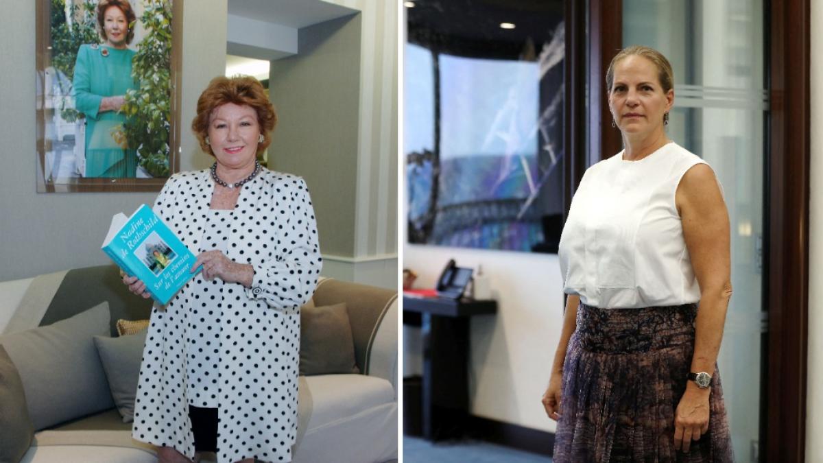 colaj 2 poze in care apar baroneasa Nadine si nora ei, Ariane de Rothschild