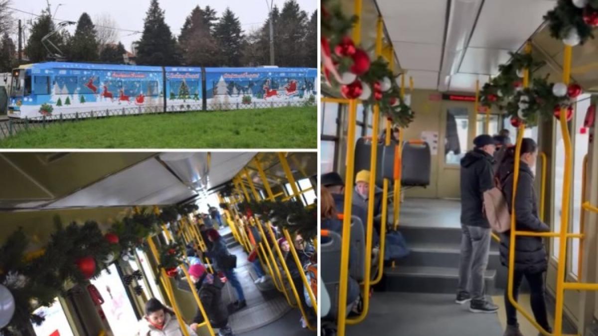 STB aduce magia Crăciunului în transportul public. Tramvaiul Colindelor circulă pe linia 1, cu surprize de la spiriduşii celebrului Moş