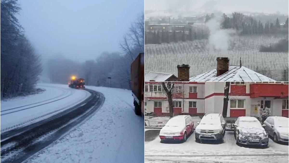 ninge ca in povesti in mai multe zone din tara s a depus deja strat de zapada drumarii au iesit cu utilajele