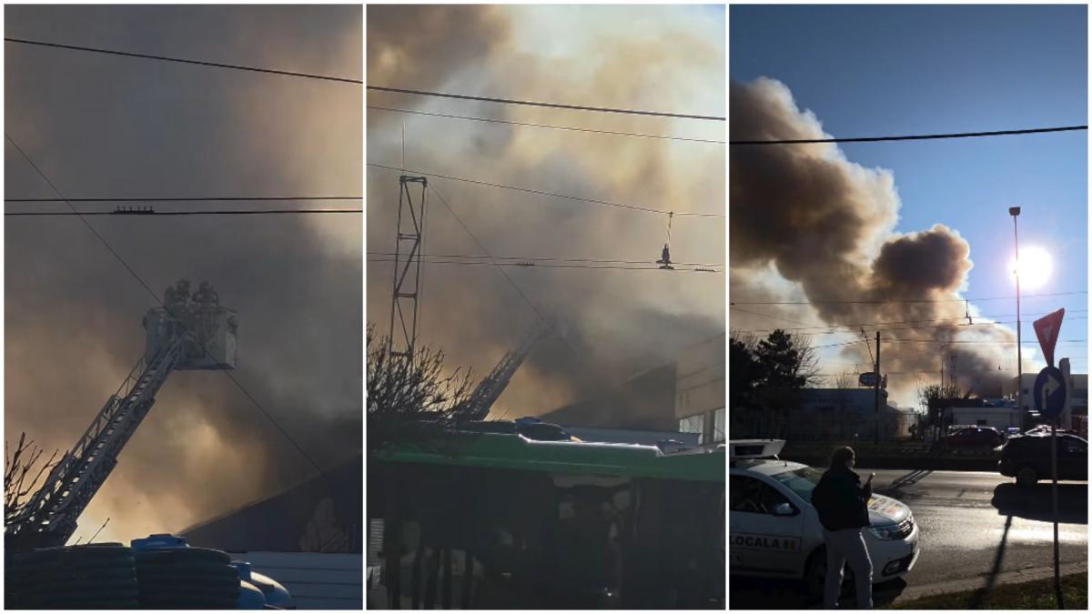 incendiu urias la un depozit din sectorul 6 al capitalei pompierii au ajuns la fata locului cu 16 masini de stingere