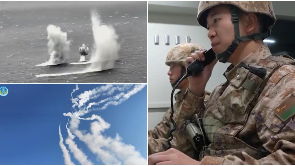 china a publicat imagini de la exercitiile militare cu foc real si simularea unui blocaj al taiwanului trump spune ca nu e ingrijorat
