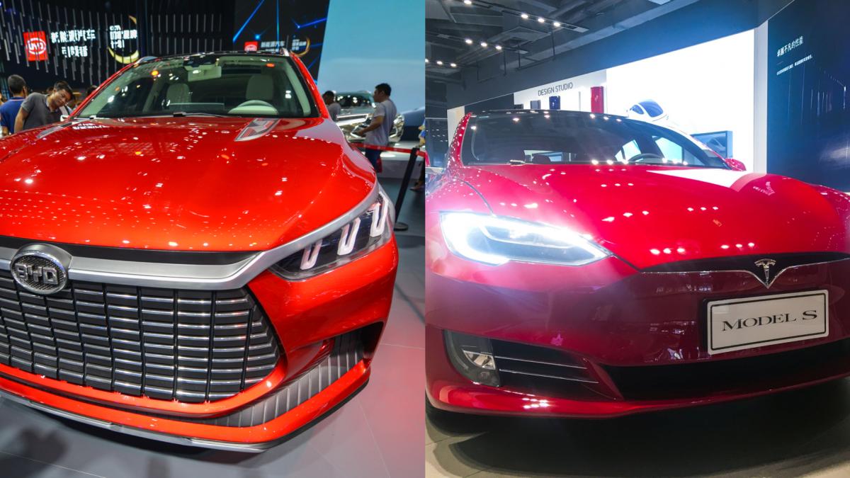 masini rosii byd tesla