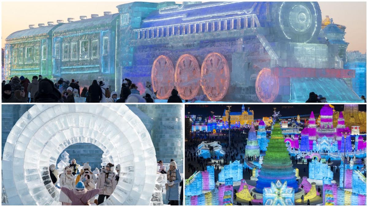 Ceva ciudat și frumos se întâmplă în cel mai mare oraș de gheață din lume. Oameni de pretutindeni merg să vadă spectacolul