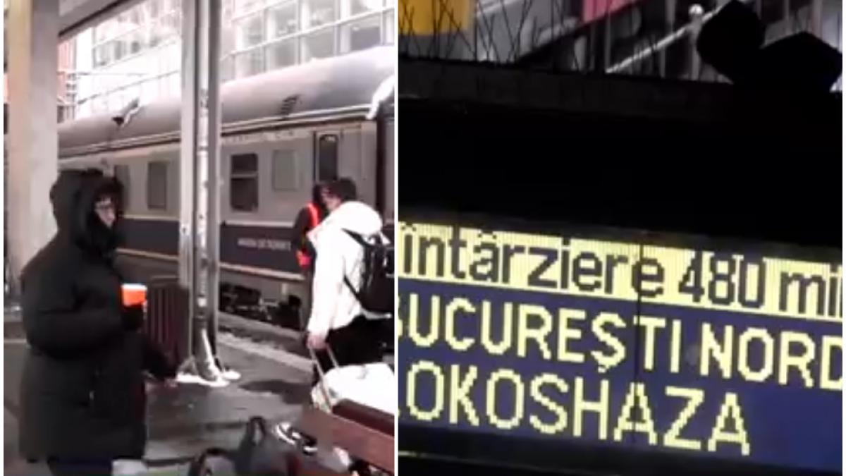 trenurile au plecat si cu 460 de minute intarziere din gari din cauza viscolului o femeie a facut 27 de ore din galati la arad