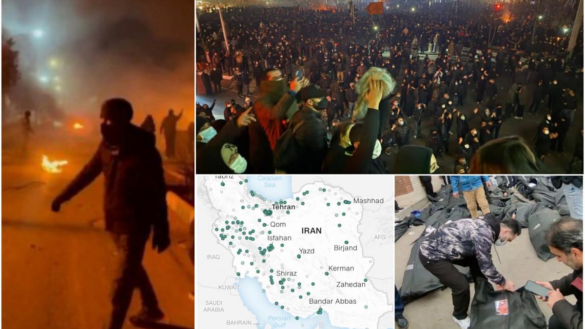 proteste masive in iran zeci de oameni au fost ucisi de fortele regimului spitalele sunt in haos internetul e oprit de 2 zile