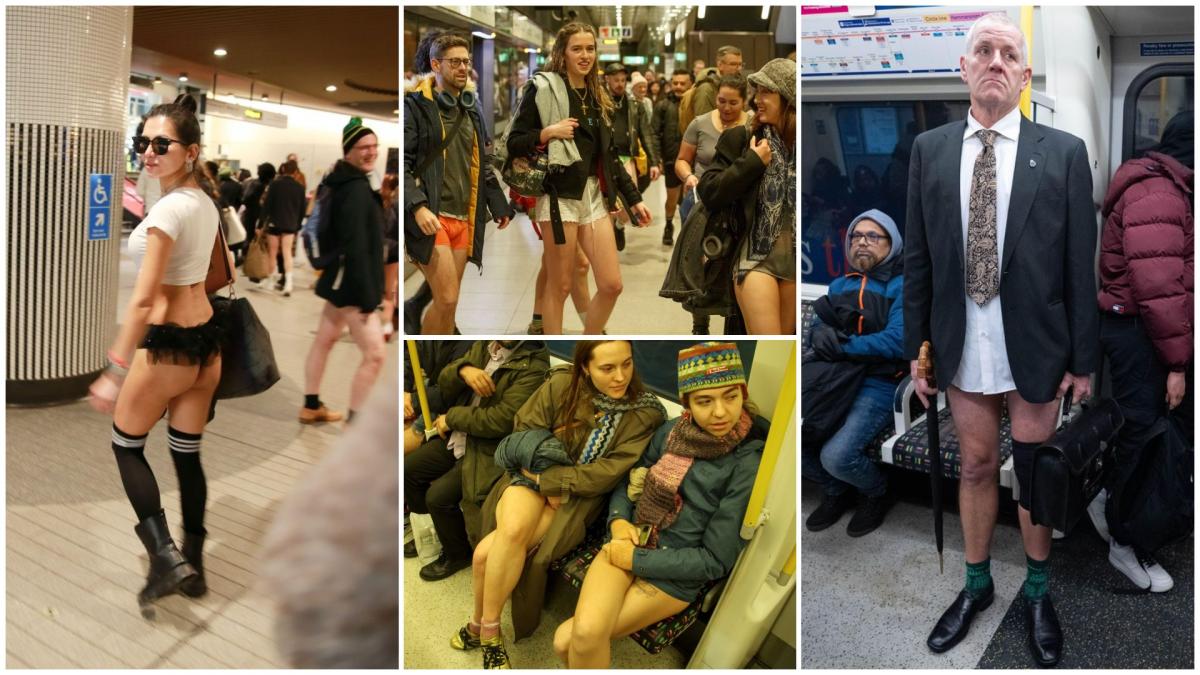 Londonezii au respectat o tradiție anuală și şi-au dat jos pantalonii la metrou. Un bărbat i-a acoperit ochii fiului: „N-ai ce să vezi”